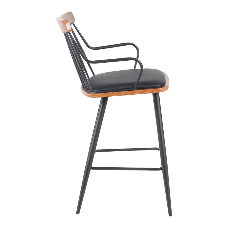 Scaun de bar Posse, lemn si metal, 48x54x92 cm - Negru
