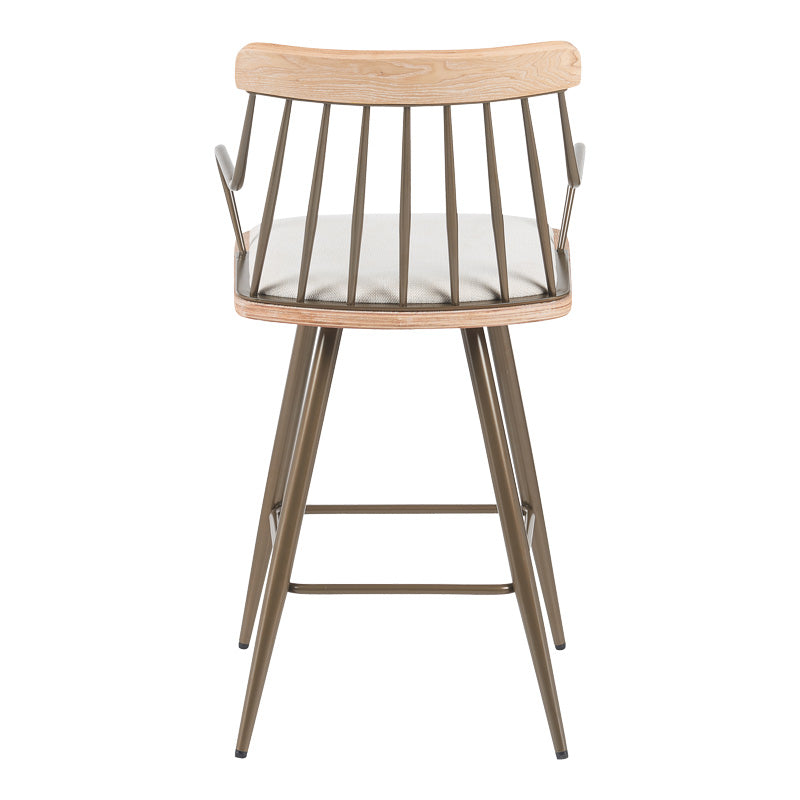 Scaun de bar Posse, lemn si metal, 48x54x92 cm - Bej