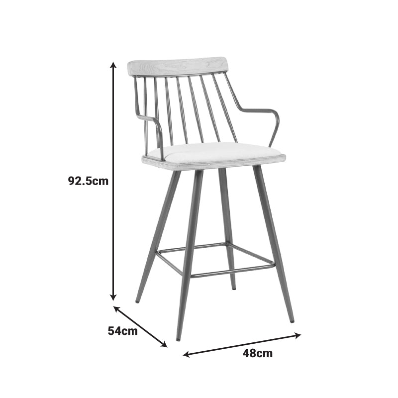 Scaun de bar Posse, lemn si metal, 48x54x92 cm - Bej