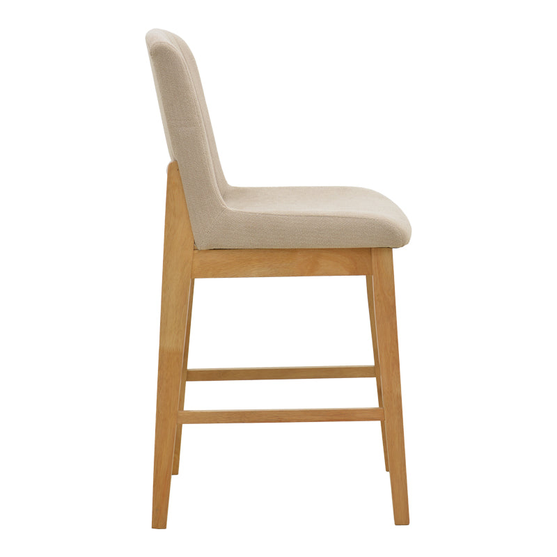 Scaun de bar Dalby, Lemn rubberwood, 50x45x103 cm - Sonoma-Bej