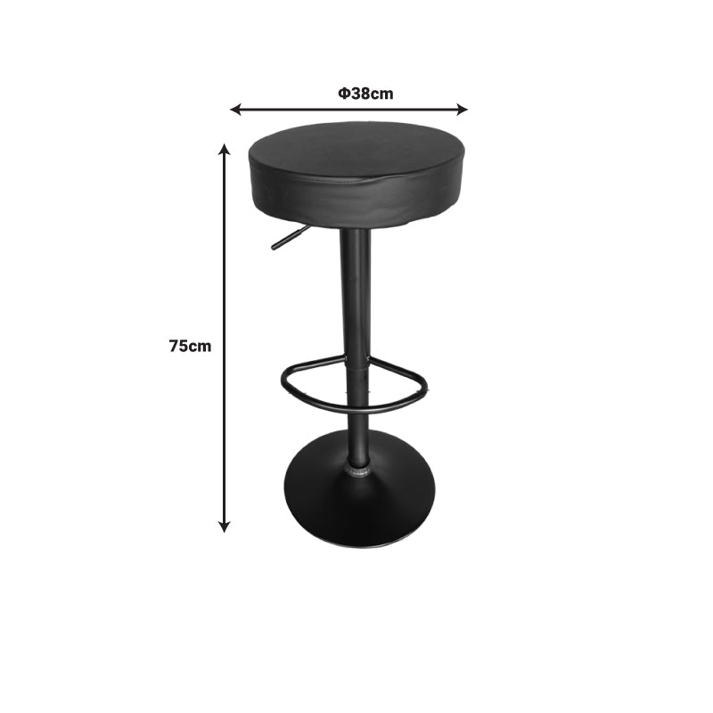 Scaun de bar Dianors reglabil pe inaltime baza, negru-negru, 38x38x75 cm, perspectiva suplimentara