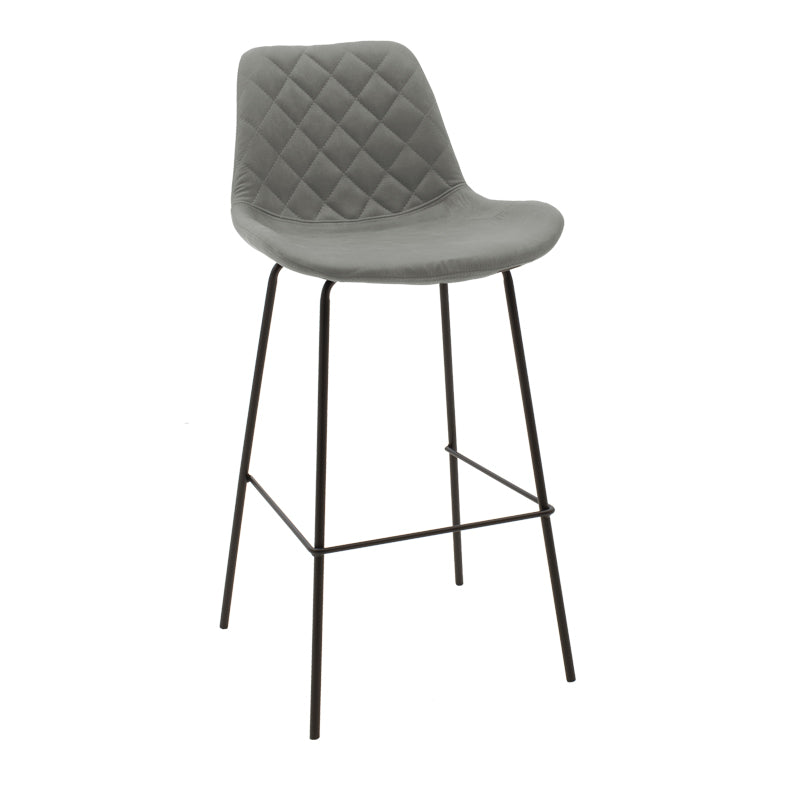 Scaun de bar Faith, metal, negru, 50x54x104 cm - Gri inchis