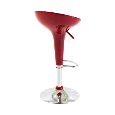 Scaun de bar Felice reglabil pe inaltime baza, rosu-crom, 40x43x84 cm, imagine suplimentara
