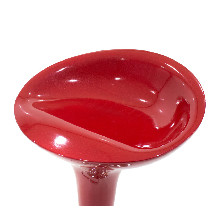 Scaun de bar Felice reglabil pe inaltime baza, rosu-crom, 40x43x84 cm