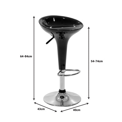Scaun de bar Felice reglabil pe inaltime baza, rosu-crom, 40x43x84 cm, foto produs 8