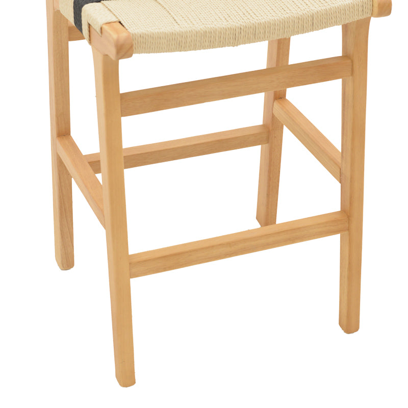 Scaun de bar Julien Natural-Natural-funie, neagra, 45x46x95 cm