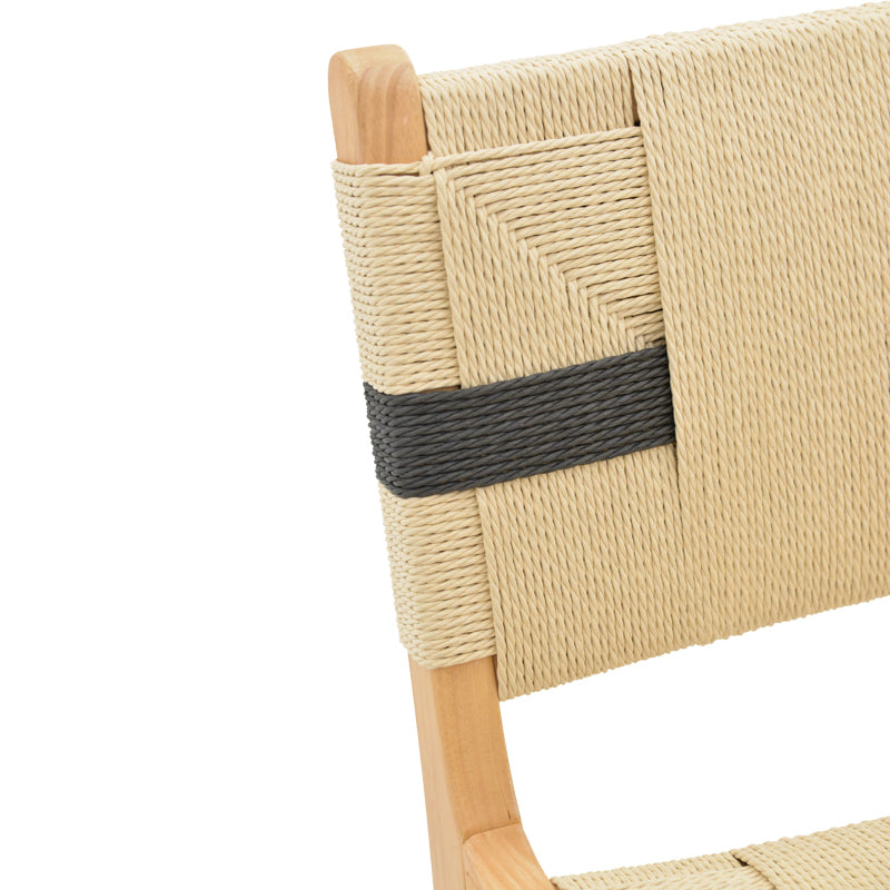 Scaun de bar Julien Natural-Natural-funie, neagra, 45x46x95 cm