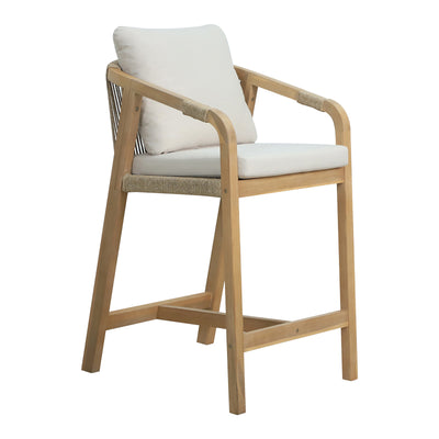 Scaun de bar Luciana lemn masiv de salcâm-tesatura bej 68x55x98 cm
