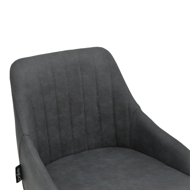 Scaun de bar Patrin picior -metal, Gri inchis neagra, 49x48x98 cm