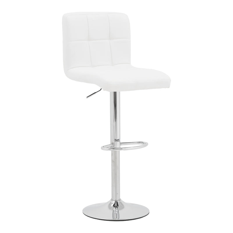 Scaun de bar Remina, Alb - Negru, 44x44x112 cm - Alb