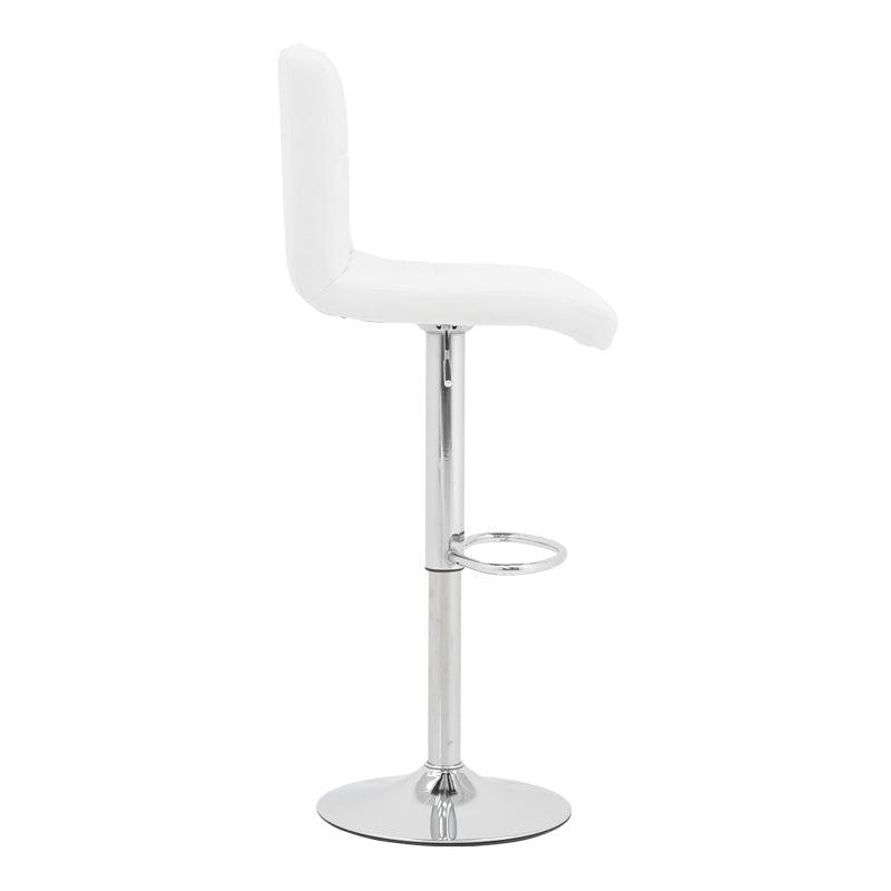 Scaun de bar Remina, Alb - Negru, 44x44x112 cm - Alb