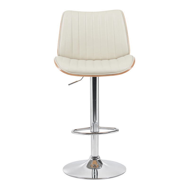 Scaun de bar Amani, PU si metal, 51x54x88-107 cm - Bej