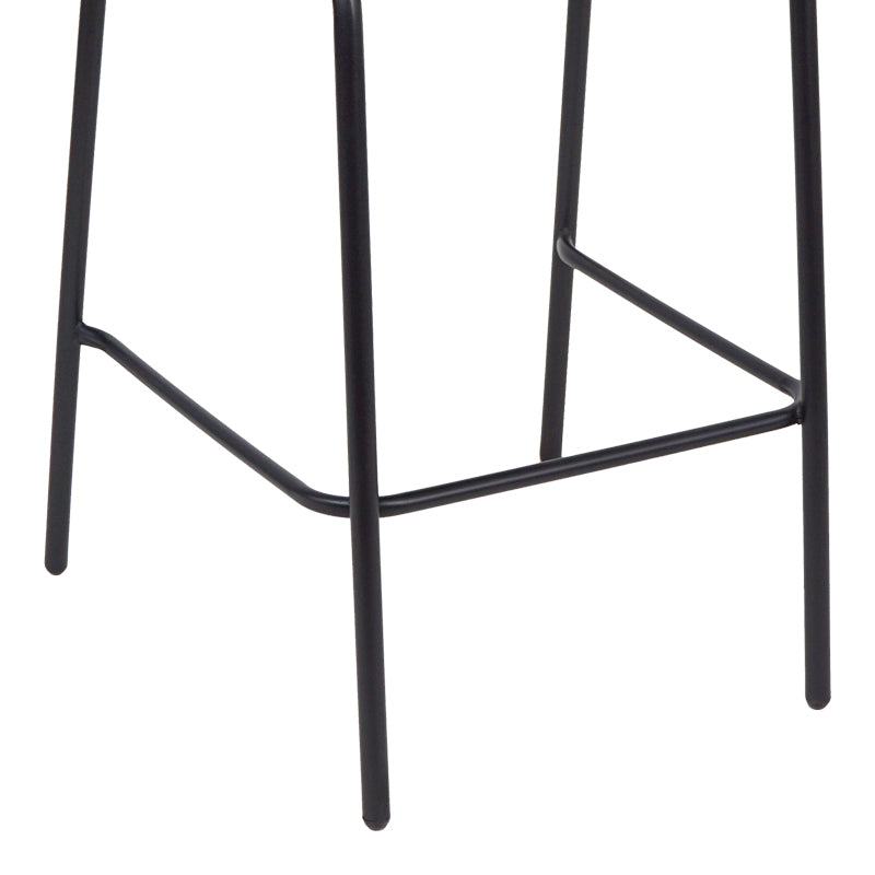Scaun de bar Sussie metal negru cu lamele din aluminiu, 58x58x111 cm