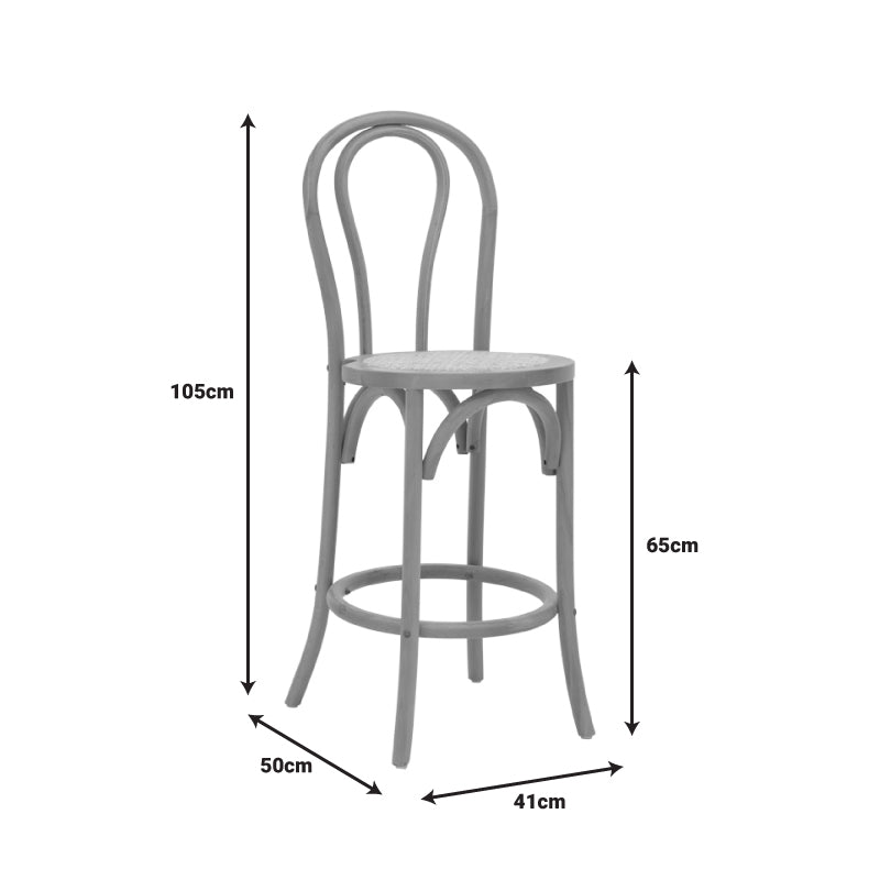 Scaun de bar Thonet lemn Natural de fag, 41x50x105 cm, foto produs 9