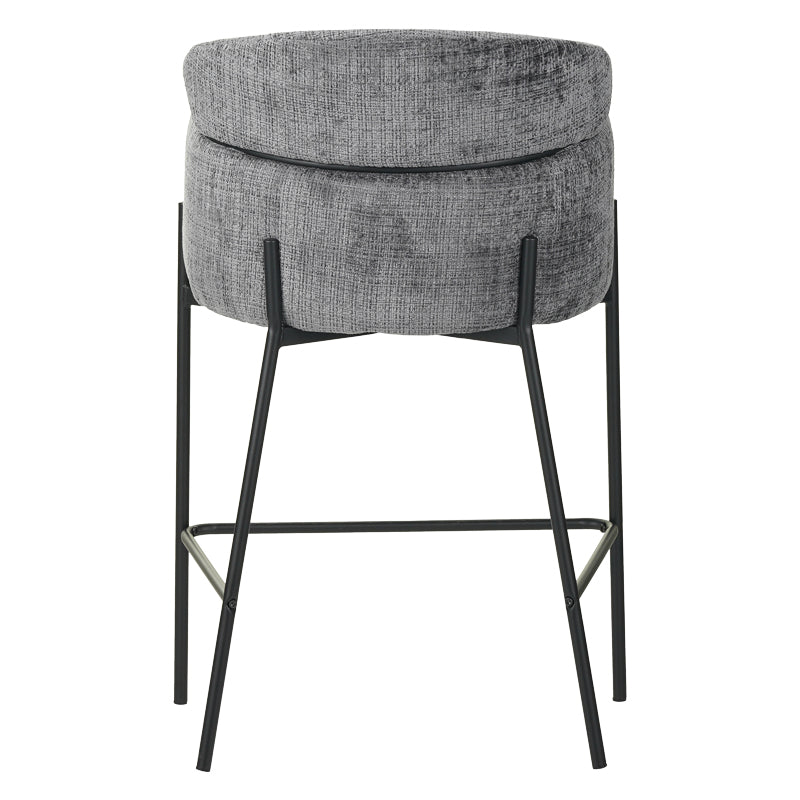Scaun de bar Tolerse, stofa si metal, 55x60x97 cm - Gri