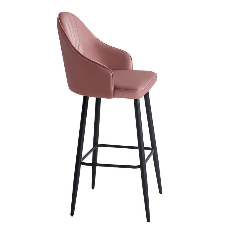 Scaun de bar Velva catifeaa marului putred, Roz, 49x63x102 cm