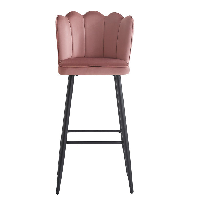 Scaun de bar Velvi catifeaa marului putred, Roz, 43x62x95 cm, imagine suplimentara