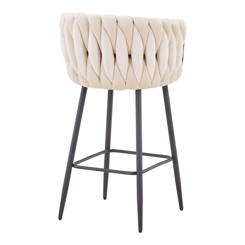 Scaun de bar Vivian bej catifea, 57x50x100 cm - Bej