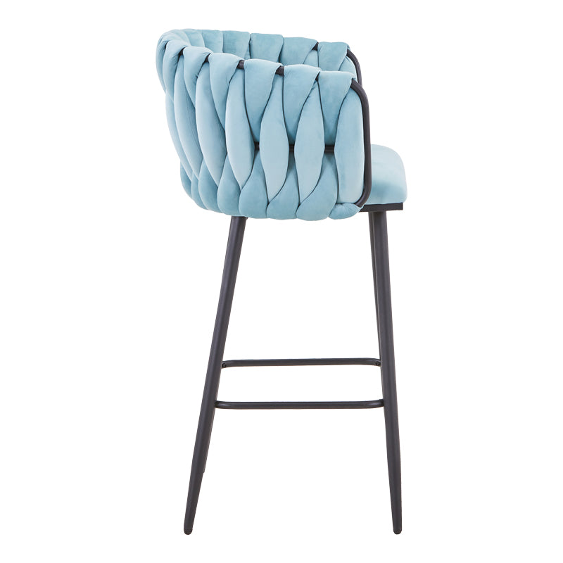 Scaun de bar Vivian siel catifea metal, negru, 57x50x100 cm