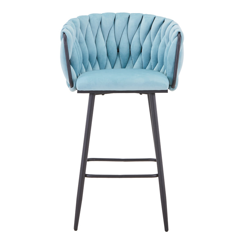 Scaun de bar Vivian siel catifea metal, negru, 57x50x100 cm, perspectiva suplimentara