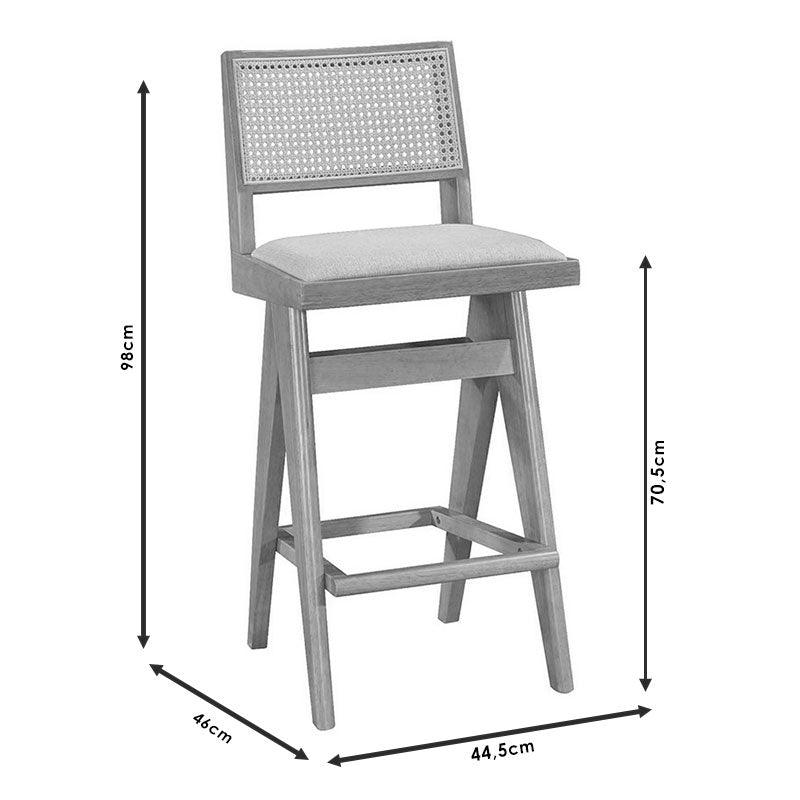 Scaun de bar Winslow, Negru - Nuc, 46x44x98 cm - Nuc