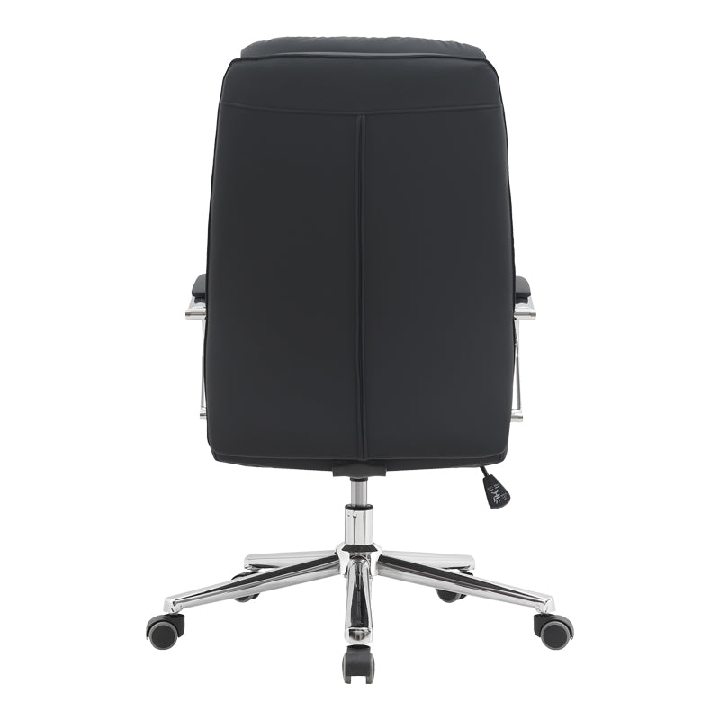 Scaun de birou directorial Normie, piele PU, 58x65x111 cm - Negru