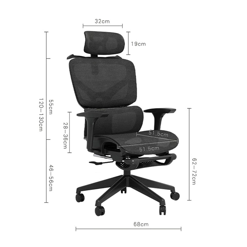 Scaun de birou directorial Vigo, 52x70x124 cm - Gri-Negru