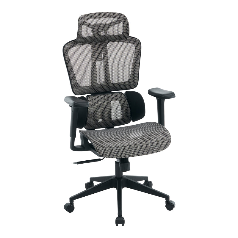 Scaun de birou ergonomic Ergo Flow, Negru-Gri, 73x64x112-135 cm
