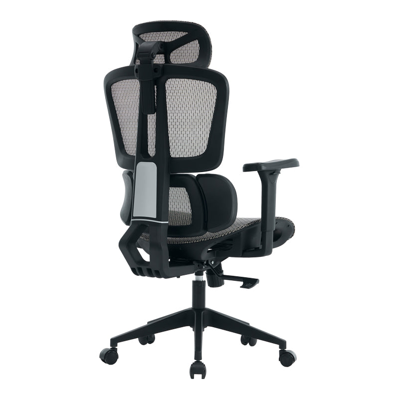Scaun de birou ergonomic Ergo Flow, Negru-Gri, 73x64x112-135 cm