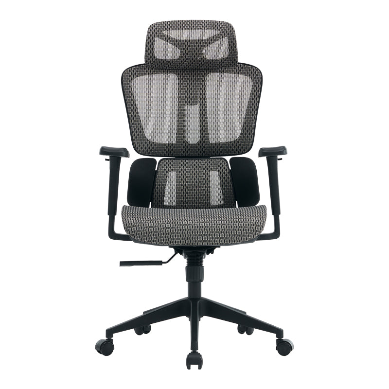 Scaun de birou ergonomic Ergo Flow, Negru-Gri, 73x64x112-135 cm