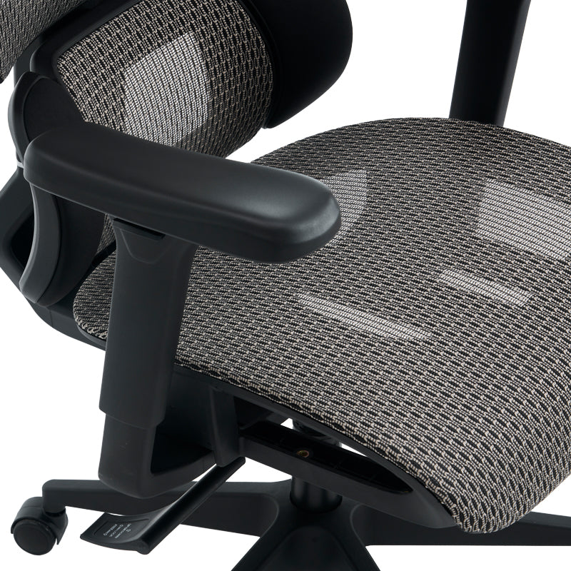 Scaun de birou ergonomic Ergo Flow, Negru-Gri, 73x64x112-135 cm