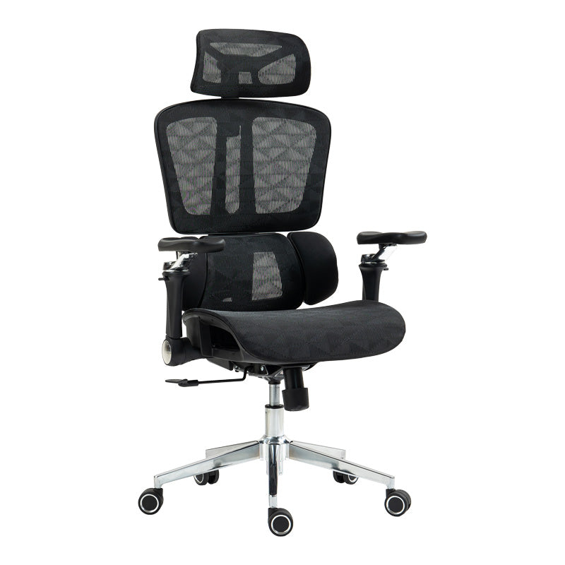 Scaun de birou ergonomic Jeffer, Mesh, Negru, 67x62x115-125cm