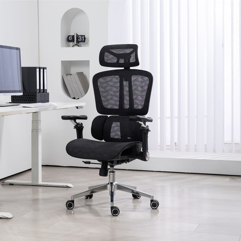 Scaun de birou ergonomic Jeffer, Mesh, Negru, 67x62x115-125 cm, perspectiva suplimentara