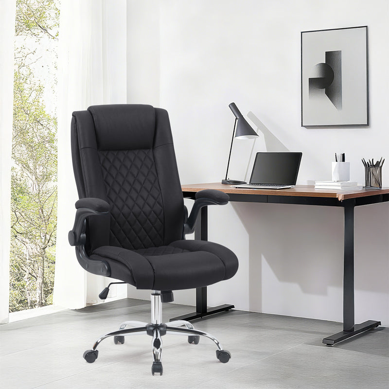 Scaun de birou ergonomic Kesla, PES, Negru, 65x65x113-121 cm
