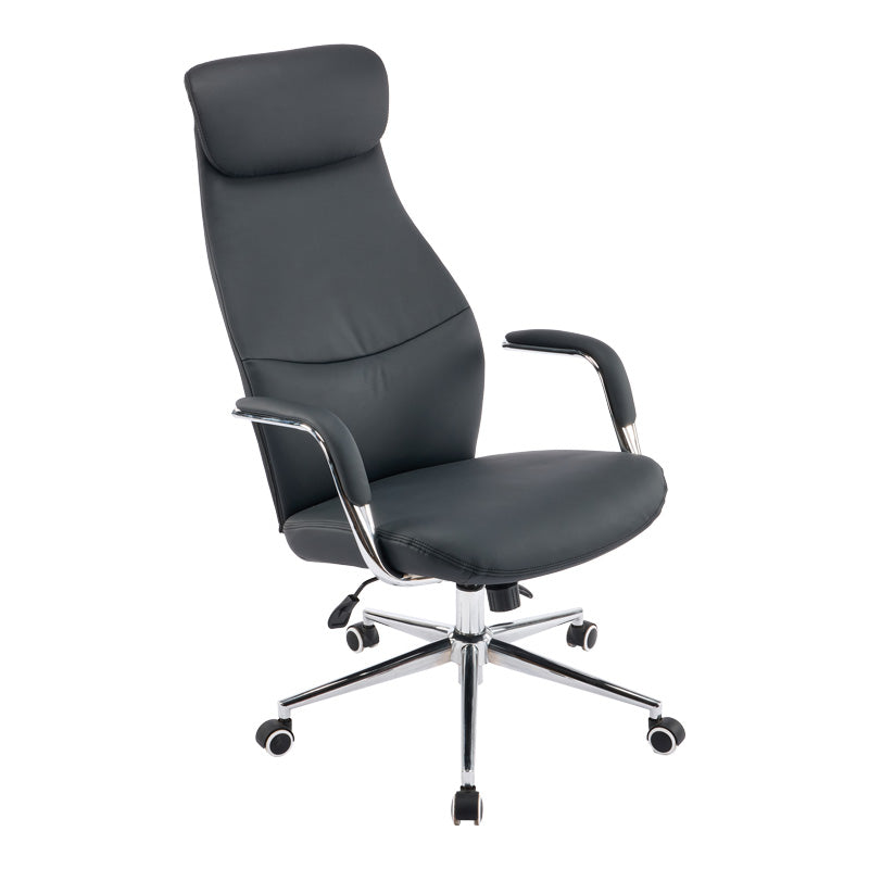 Scaun de birou managerial Ferka, piele PU, 64x71x128 cm - Negru