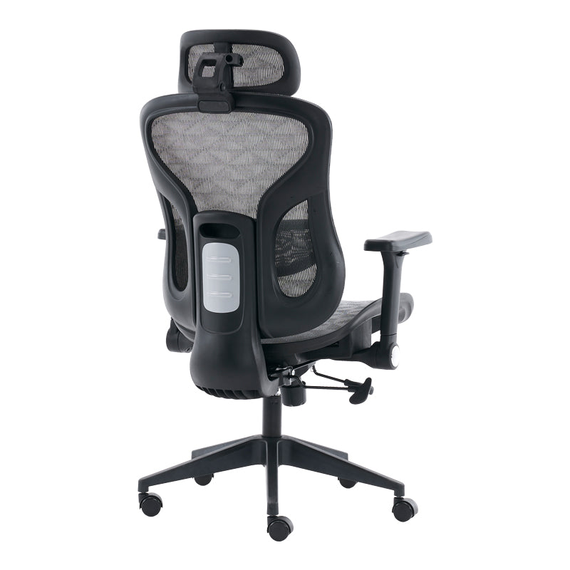 Scaun de birou ergonomic Mesgo, Modern/Metal, Negru-Gri, 68x67x110-136 cm
