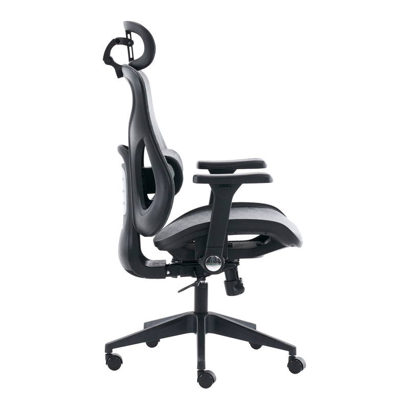 Scaun de birou ergonomic Mesgo, Modern/Metal, Negru-Gri, 68x67x110-136 cm