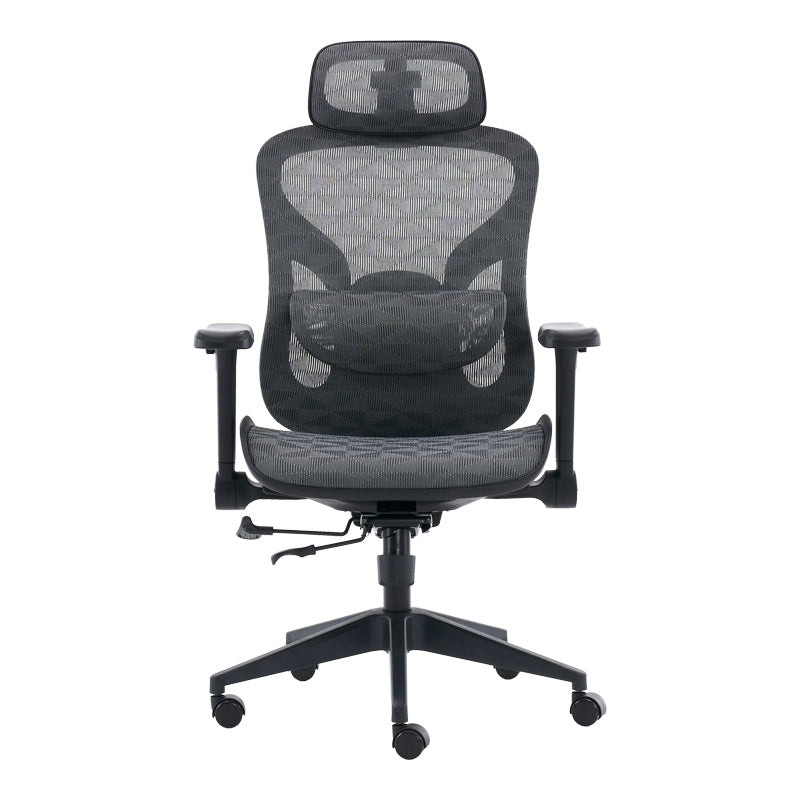 Scaun de birou ergonomic Mesgo, Modern/Metal, Negru-Gri, 68x67x110-136 cm