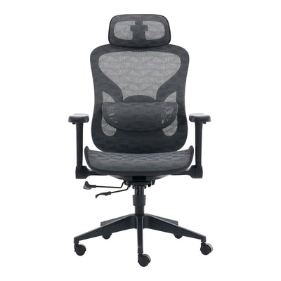 Scaun de birou ergonomic Mesgo, Modern/Metal, Negru-Gri, 68x67x110-136 cm, foto produs