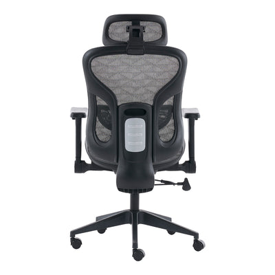 Scaun de birou ergonomic Mesgo, Modern/Metal, Negru-Gri, 68x67x110-136 cm, foto produs 6