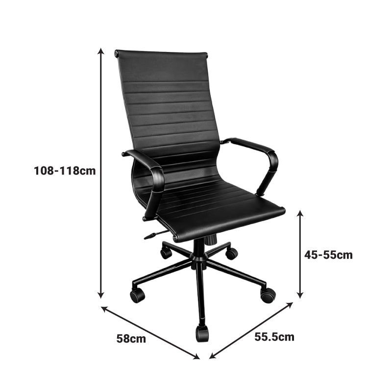 Scaun de birou ergonomic Valter, Negru, 55x58x108 cm