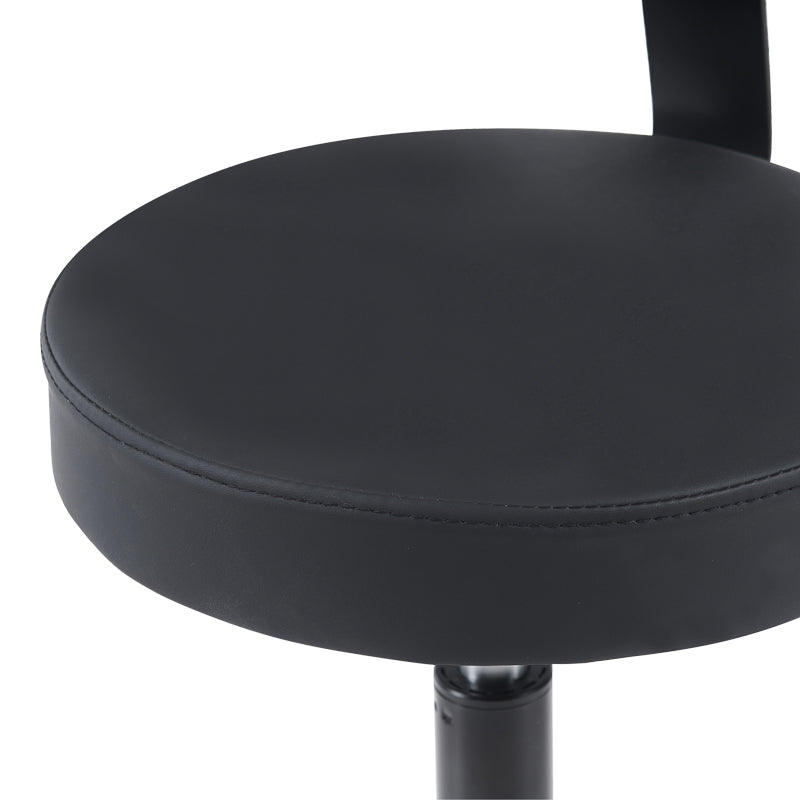 Scaun de birou Mafeshi cu rotile din piele ecologica pe, neagra, 45x44x70-82 cm