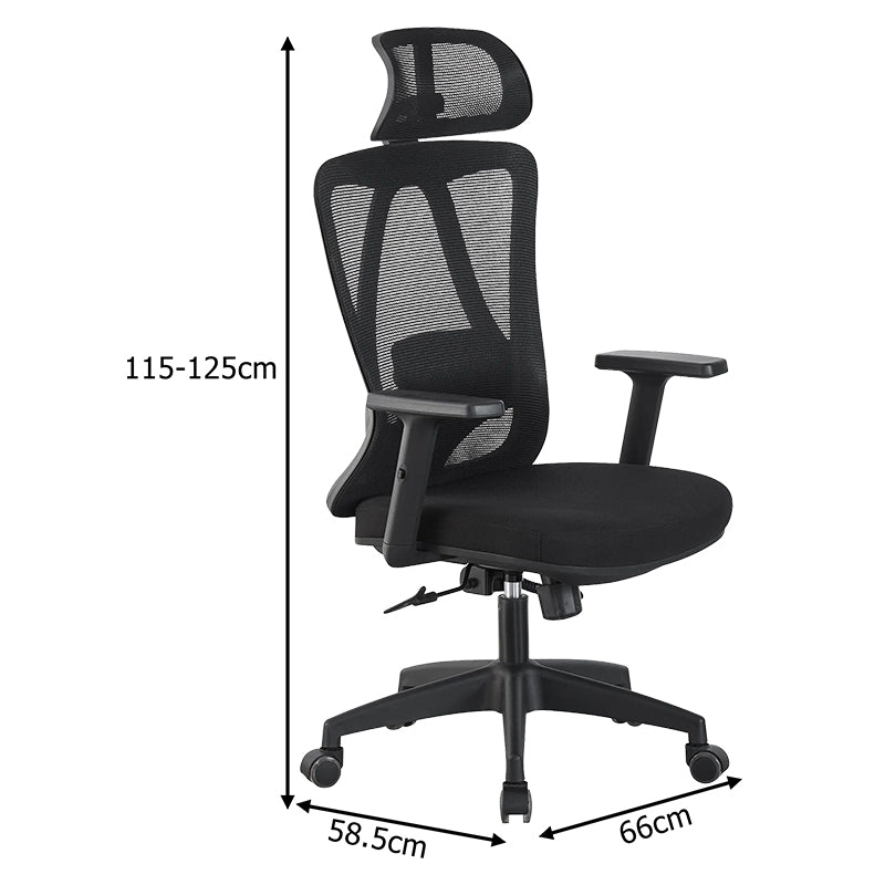 Scaun de birou Magida, Stofa, Negru, imagine produs 7
