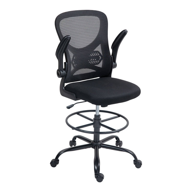 Scaun de birou manager Derzio din plasa, neagra, 62x53x131 cm, perspectiva suplimentara