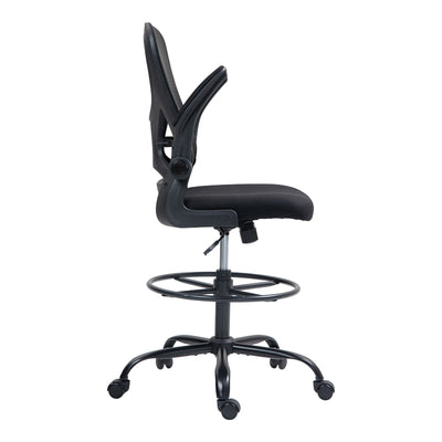 Scaun de birou manager Derzio din plasa, neagra, 62x53x131 cm, foto produs 6
