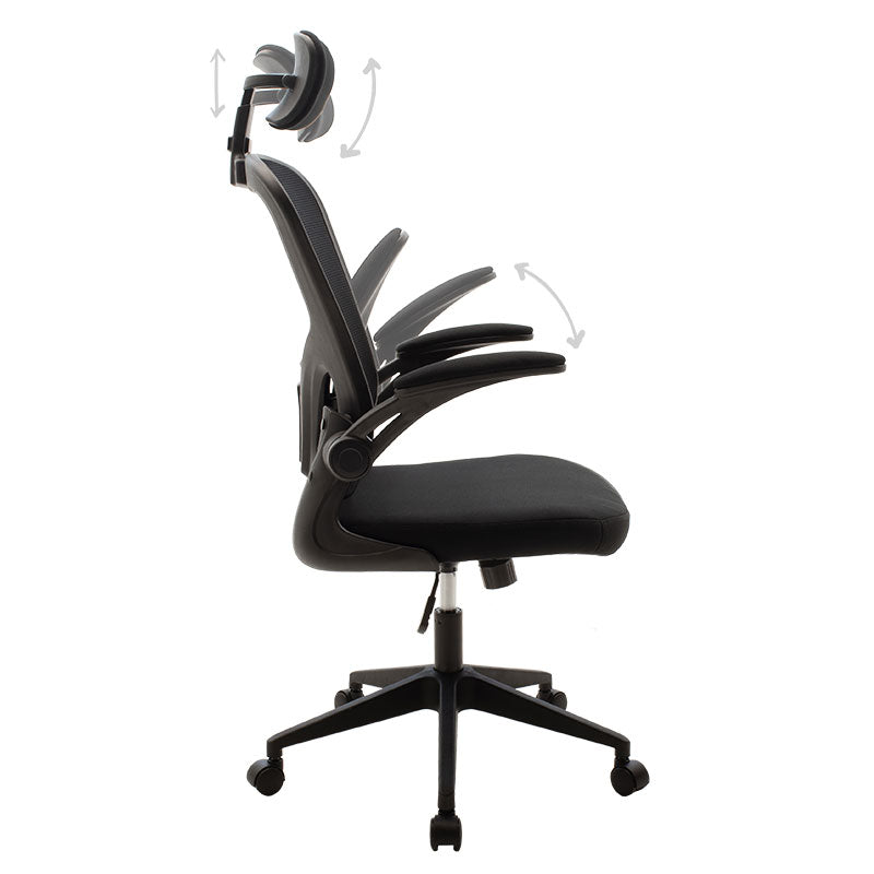 Scaun de birou Manager Ergoline cu plasa, neagra, 65x62 cm