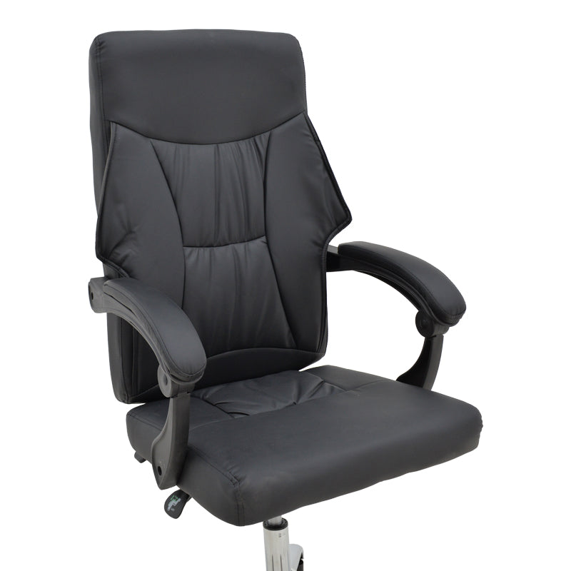 Scaun de birou manager Glorin negru pu, 60x68x128 cm