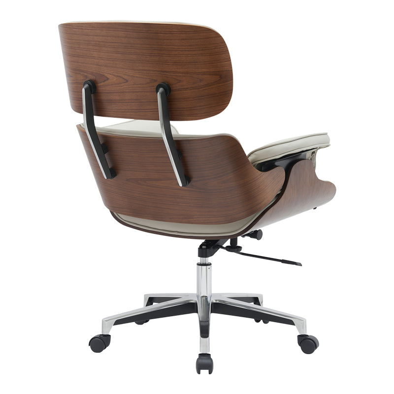 Scaun de birou manager Kobane bej baza pu-crom, 84x75x114 cm, imagine suplimentara