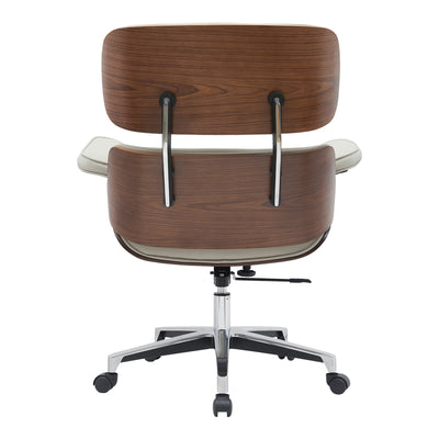 Scaun de birou manager Kobane bej baza pu-crom, 84x75x114 cm, foto produs