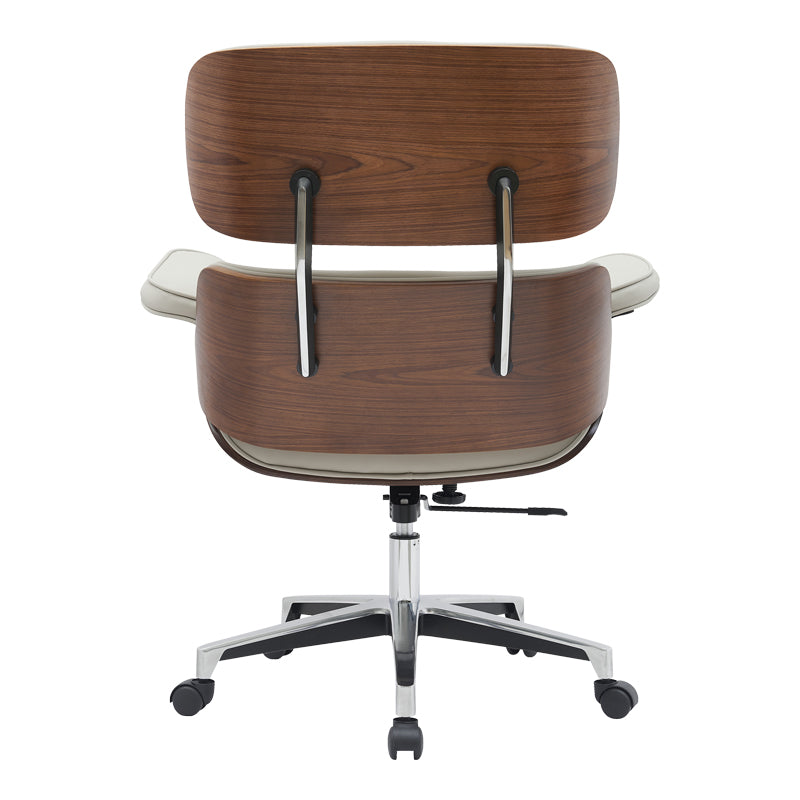 Scaun de birou manager Kobane bej baza pu-crom, 84x75x114 cm, foto produs